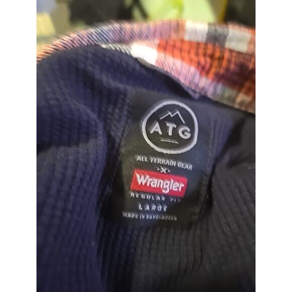 Wrangler ATG Mens Thermal Lined Flannel Utility Chore Work Shirt Shacket Large - Picture 6 of 6